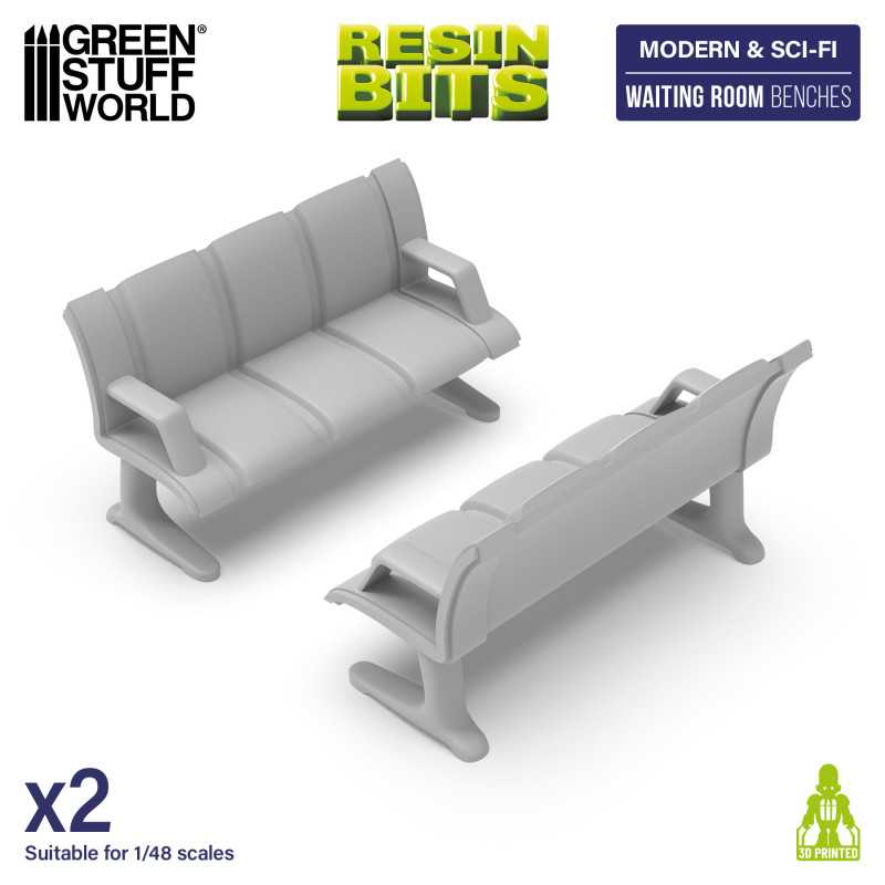 Waiting Room Benches printed in 3D for miniatures and Wargames Waiting Room Benches printed in 3D for miniatures and Wargames