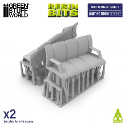 Waiting Room Benches printed in 3D for miniatures and Wargames