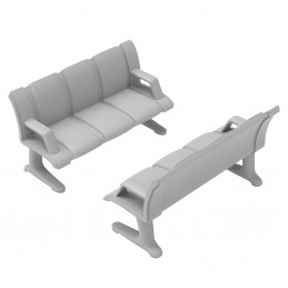 Waiting Room Benches printed in 3D for miniatures and Wargames