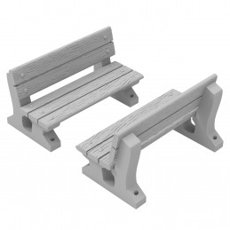 Park benches | Wooden benches printed in 3D for miniatures and Wargames