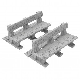 Park benches | Wooden benches printed in 3D for miniatures and Wargames