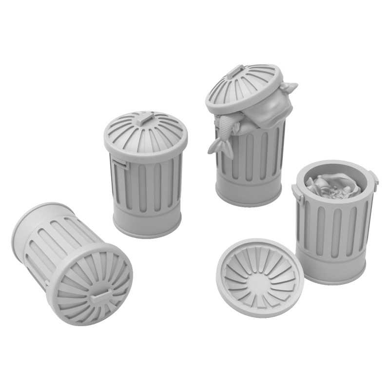 Cubos de basura impresos en resina 3D de alta calidad para dioramas y maquetas. Cubos de basura impresos en resina 3D de alta calidad para dioramas y maquetas.