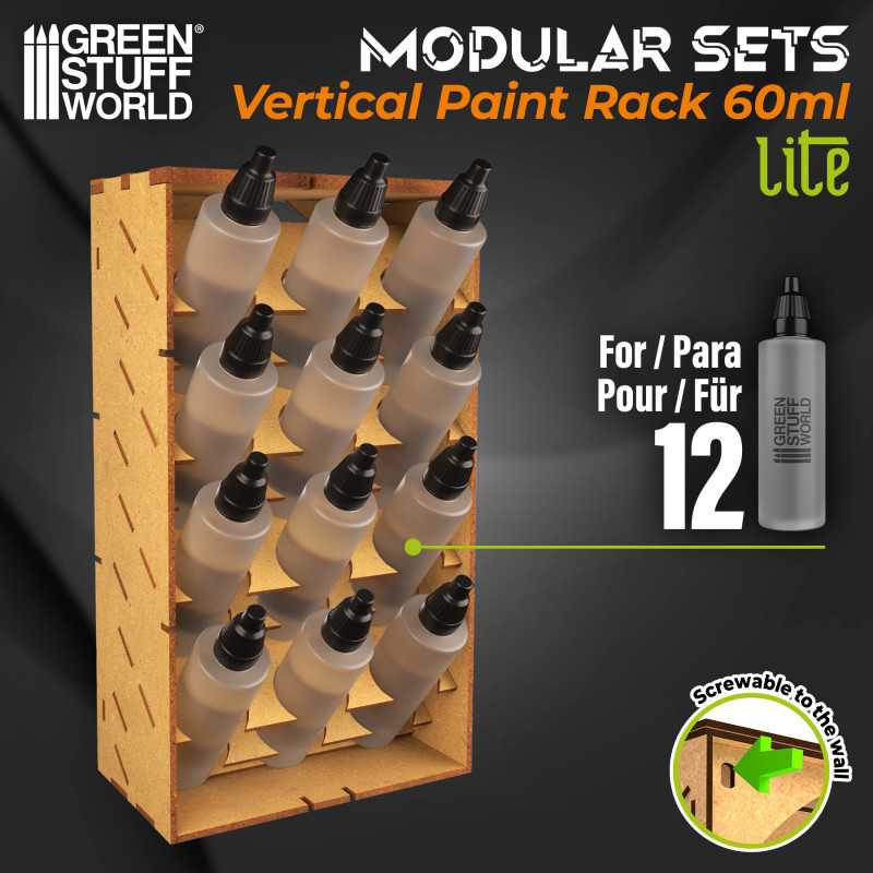 Vertical Paint Organizer 60ml - LITE | MDF Wood Displays