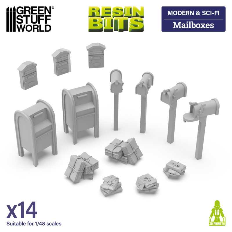 Mailboxes and Letter boxes printed in 3D resin for dioramas Mailboxes and Letter boxes printed in 3D resin for dioramas