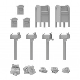 Buzones de correo impresos en resina 3D para Wargames