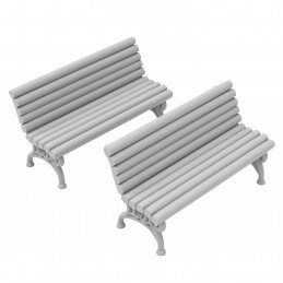 City benches printed in 3D for miniatures and Wargames