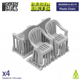 Plastic chairs | Beach chairs for dioramas, scale models, and board games