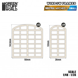 Industrial Arched Miniature Windows - Small (type 2)