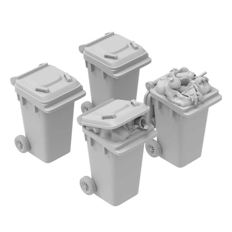 Poubelle en Plastique | Conteneur poubelle 2 roues en résine Poubelle en Plastique | Conteneur poubelle 2 roues en résine