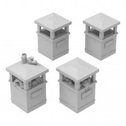 Park Trash Cans - Square in resin | Square Garbage Can Park