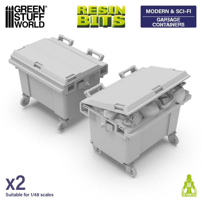 Garbage Containers for dioramas | Large Garbage Bins