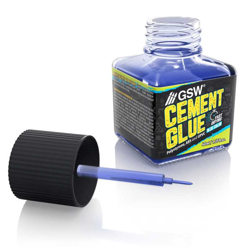 Blauer Plastikkleber mit Pinsel 40ml