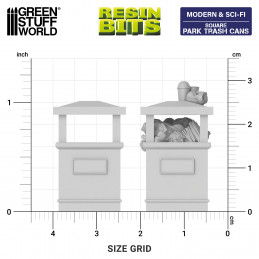 Park Trash Cans - Square in resin | Square Garbage Can Park