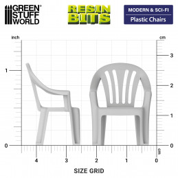 Plastic chairs | Beach chairs for dioramas, scale models, and board games