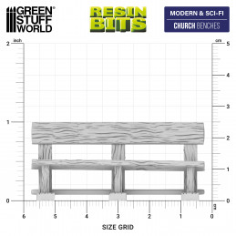 Park benches | Wooden benches printed in 3D for miniatures and Wargames