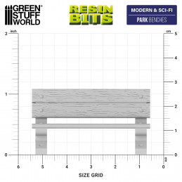 Park benches | Wooden benches printed in 3D for miniatures and Wargames