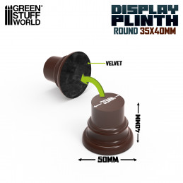 Hazelnut Brown Round Display Plinth 3.5 cm