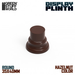 Hazelnut Brown Round Display Plinth 3.5 cm