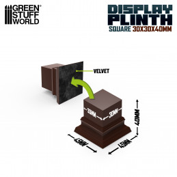 Hazelnut Brown Lacquered MDF Display Plinth | Square Top Display Plinth 3x3 cm