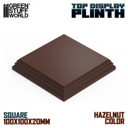 Square Wood display bases 10x10 cm - Hazelnut Brown