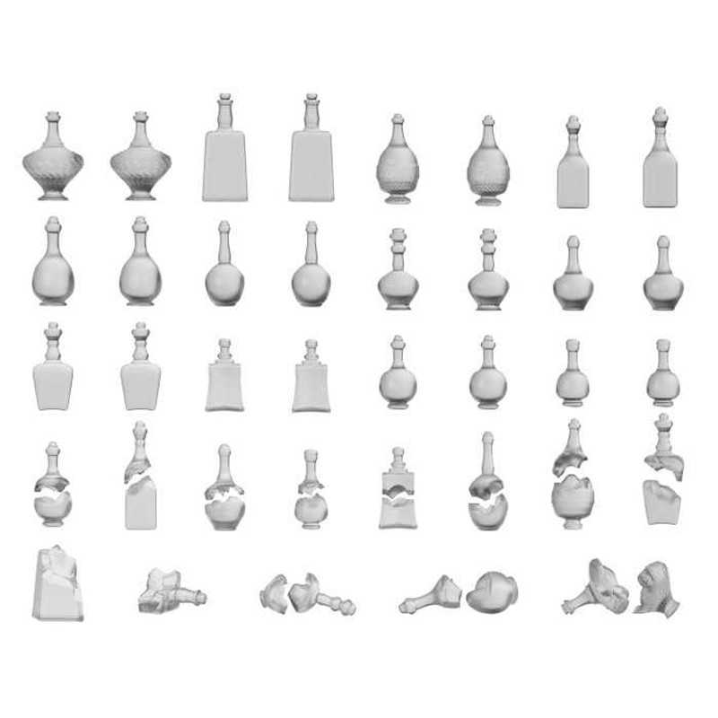 3D printed set - Potion and Liquor Bottles Resin Set 3D printed set - Potion and Liquor Bottles Resin Set