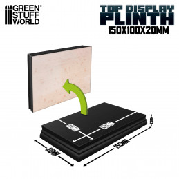 Rectangular Top Display Plinth 15x10 cm Black