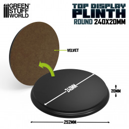 Round Top Display Plinth 240x18mm