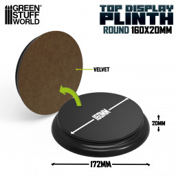 Round Top Display Plinth 160x18 mm