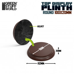 Runde Holzsockel 10cm Haselnussbraun | Zylinder Holzsockel