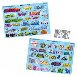 Decals ad acqua | Decalcomanie graffiti per modellini ferroviari 1/87 HO (Set-1)