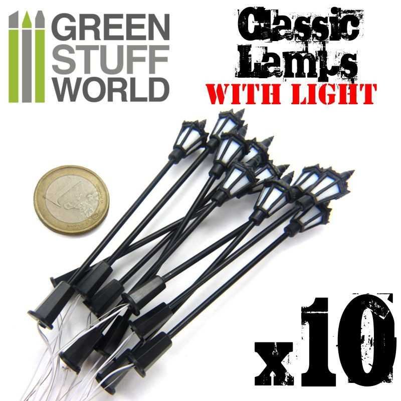 10x Lampioni Classici con Luci LED | Lampioni