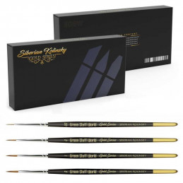 La gamme Gold Series de GSW de pinceaux Kolinsky de qualité supérieure.
