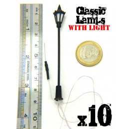 10x Lampioni Classici con Luci LED | Lampioni