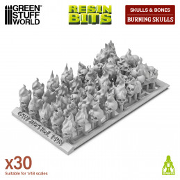 Crânes Humains Brûlants en résine | Crânes enflammés | Burning Skulls