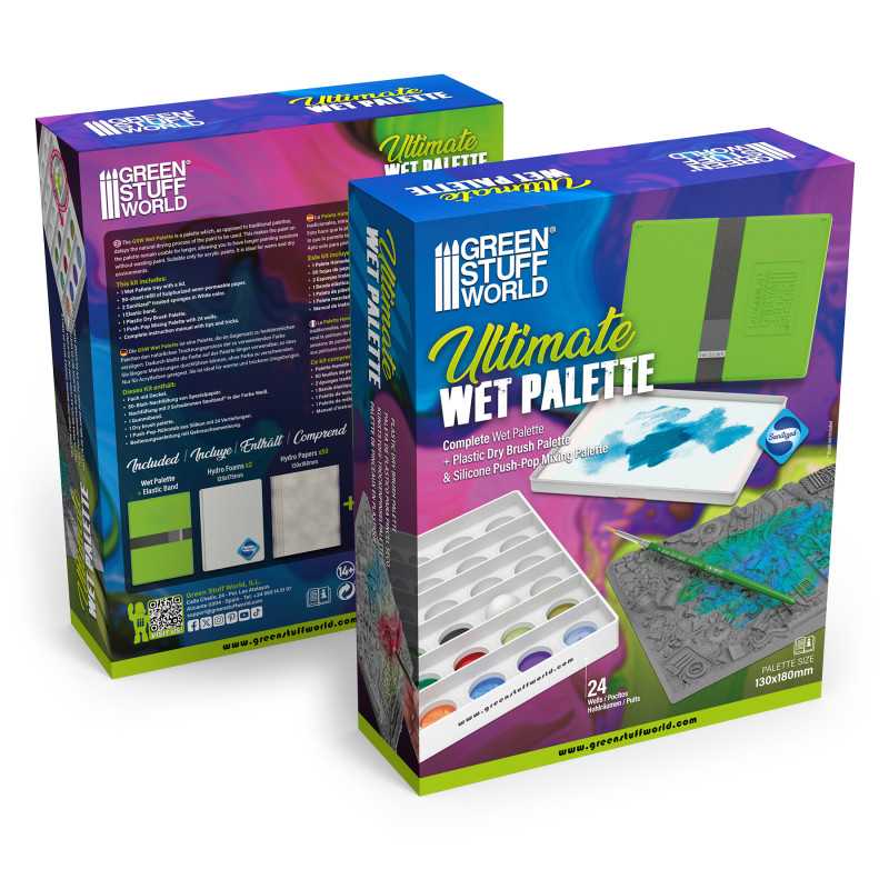 Palette Humide Ultime de Green Stuff World + Palette de textures à sec + Palette de mélange Push-Pop Palette Humide Ultime de Green Stuff World + Palette de textures à sec + Palette de mélange Push-Pop
