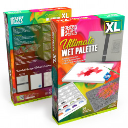 Green Stuff World Ultimate Wet Palette XL + Drybrush texture palette + Push Pop Mixing Palette