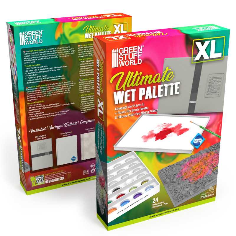 Ultimative Nasspalette XL von Green Stuff World + Texturpalette + Push-Pop Mischpalette