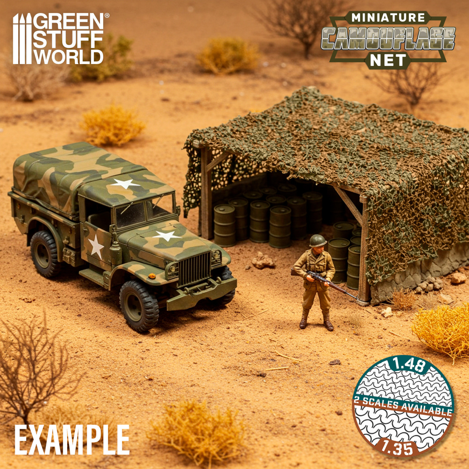 Redes de camuflaje miniatura Verde 1:35 para modelismo - GSW