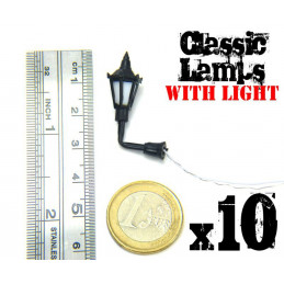 10x Lampadaires classiques de MUR avec LED | Lampadaires