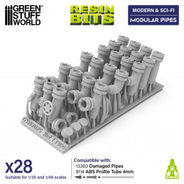 Modular pipes for dioramas 1:48-1:35