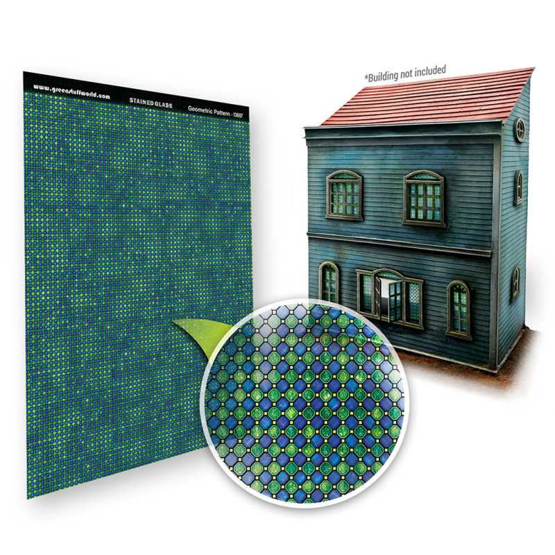 Vitraux Miniatures - Motif géométrique pour maquettes et dioramas Vitraux Miniatures - Motif géométrique pour maquettes et dioramas