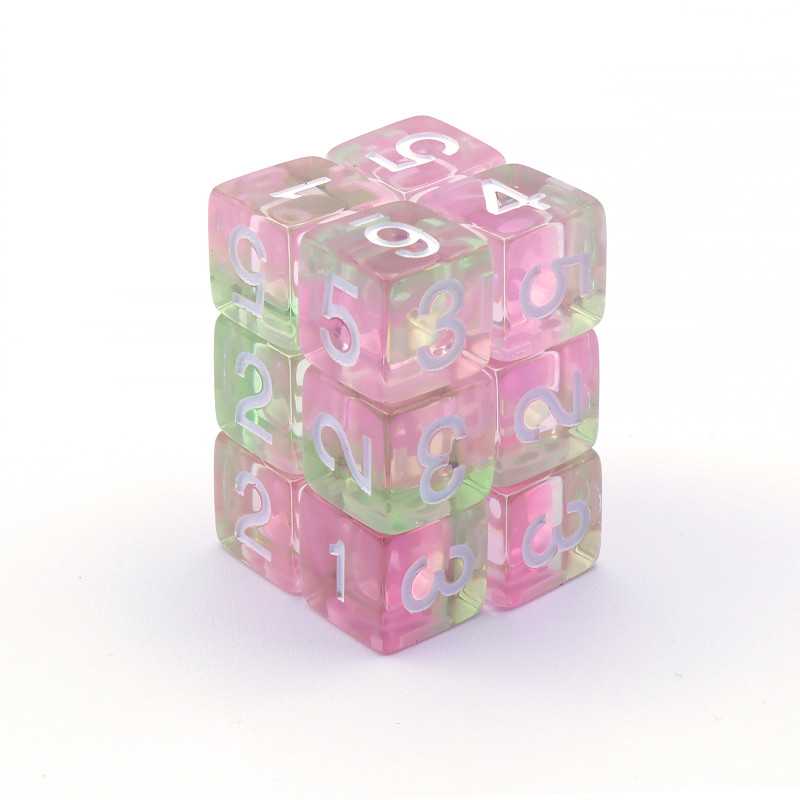 12x Dados D6 16mm - Rosa Claro OUTLET