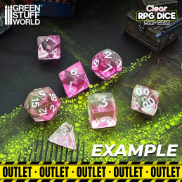 12x Dados D6 16mm - Rosa Claro OUTLET