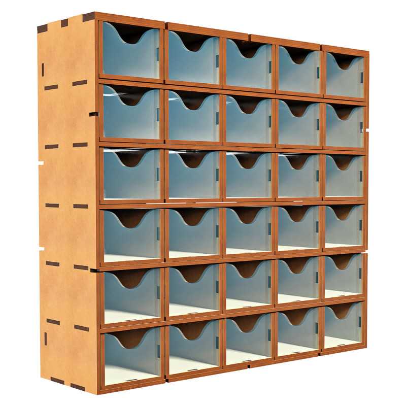 Vertikales MDF-Rack mit 30 Schubladen Vertikales MDF-Rack mit 30 Schubladen