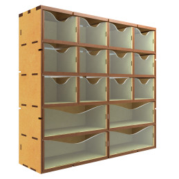 Support vertical en MDF avec tiroirs | Bois MDF
