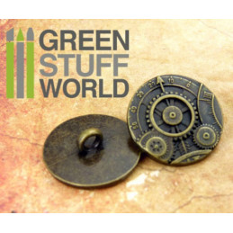 8x Steampunk Buttons GEARS MECHANISM - Bronze