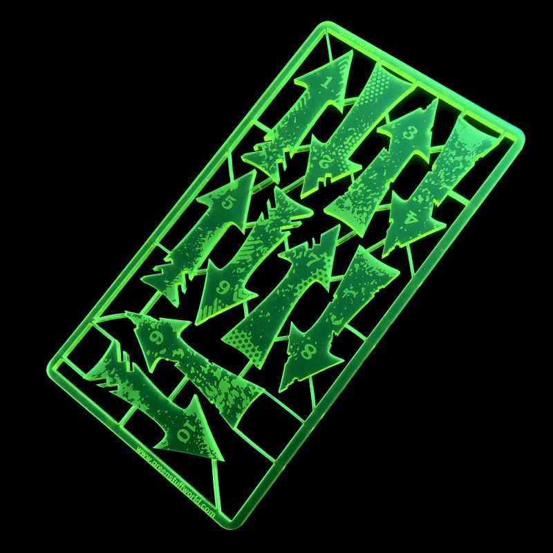 Charge and Retreat Arrows - Fluor Yellow-green Charge and Retreat Arrows - Fluor Yellow-green