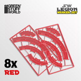 Legion Linienmarkierung Satz - Rot | Marker und Spiel Lineale