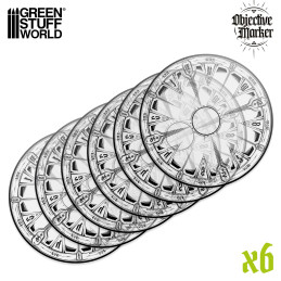 Marcadores de Objetivos Wh40k compatibles transparentes x6