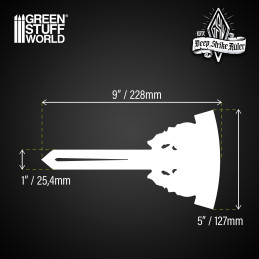 Regla Deep Strike 9 pulgadas - Fluor Verde compatible Warhammer 40k